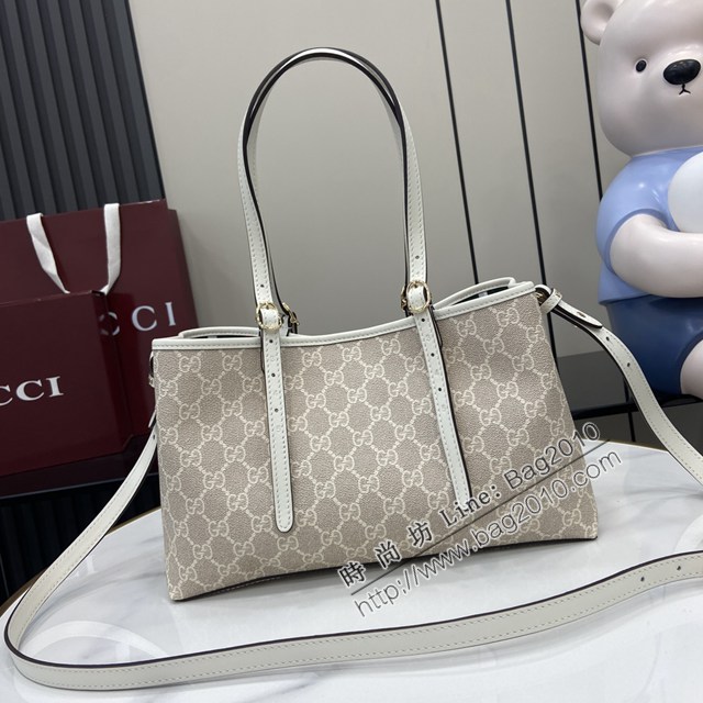 Gucci專櫃古馳最新款購物袋GG圖案條紋織大號肩背包 jh2633型號：815214